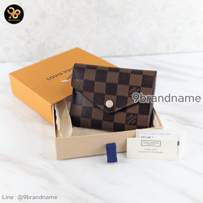Likenew Louis Vuitton Damier Ebene Victorine Wallet Rose Ballerin